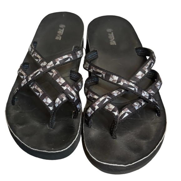 TEVA BOOST Strappy Slip On Women’s Wedge Performance Sandal Size 8 Glittery EUC - Picture 4 of 15